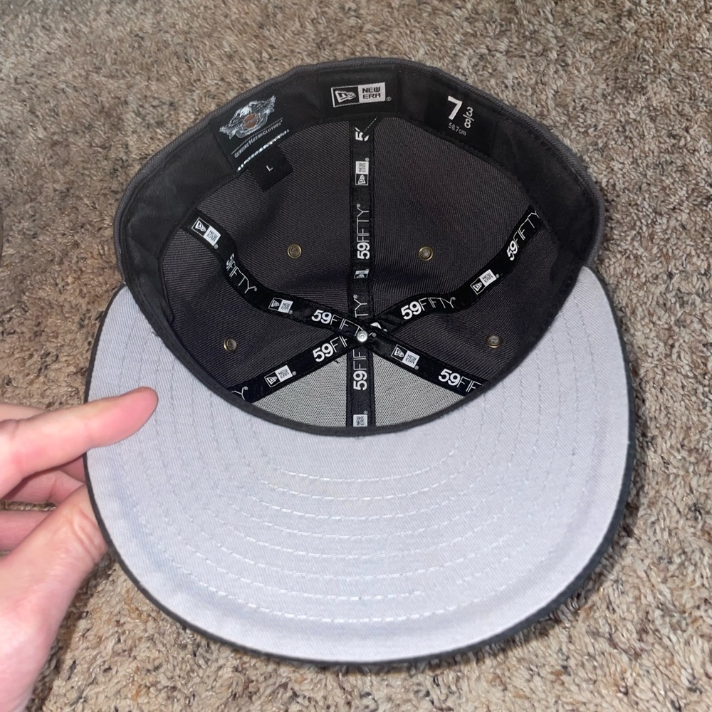 Harley Davidson Men's 7 3/8 Genuine New Era Cap Hat Black Embroided - Picture 5 of 5